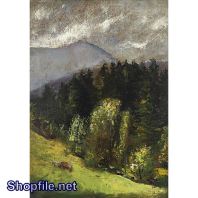 Tranh sơn dầu rừng cây xanh